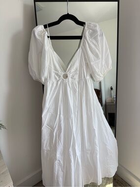 knee length dresses for ladies Flawless Puff Sleeve Corset Midi Dress main image 0